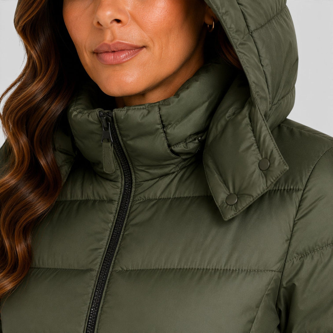 Rosalie | Elegant Long Fitted Puffer Coat
