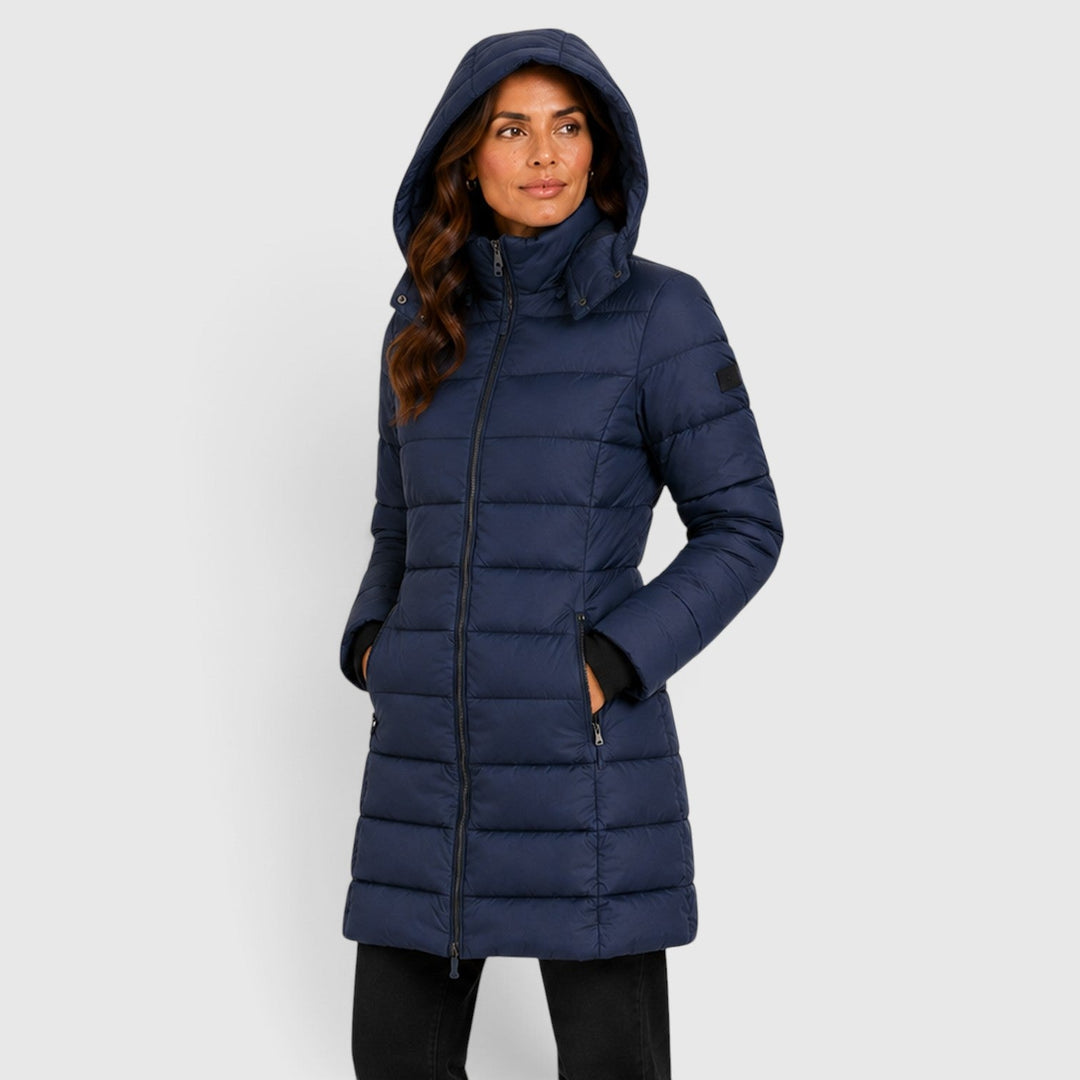 Rosalie | Elegant Long Fitted Puffer Coat
