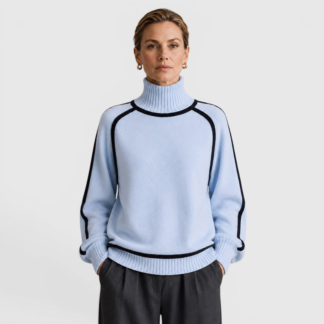 Wilhelmina | Refined Piped Roll Neck Jumper Knitwear