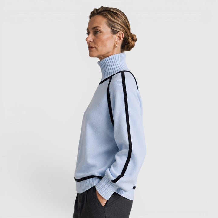 Wilhelmina | Refined Piped Roll Neck Jumper Knitwear