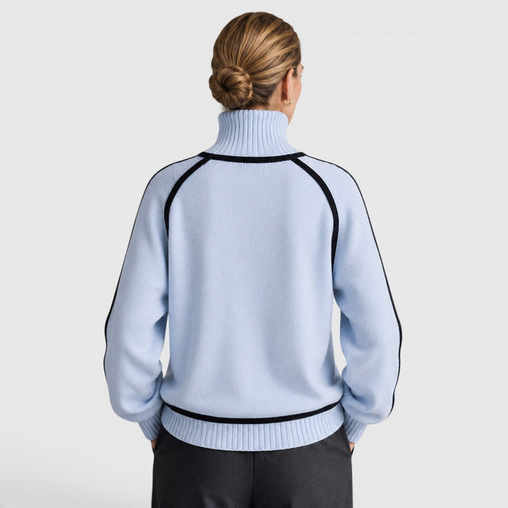 Wilhelmina | Refined Piped Roll Neck Jumper Knitwear