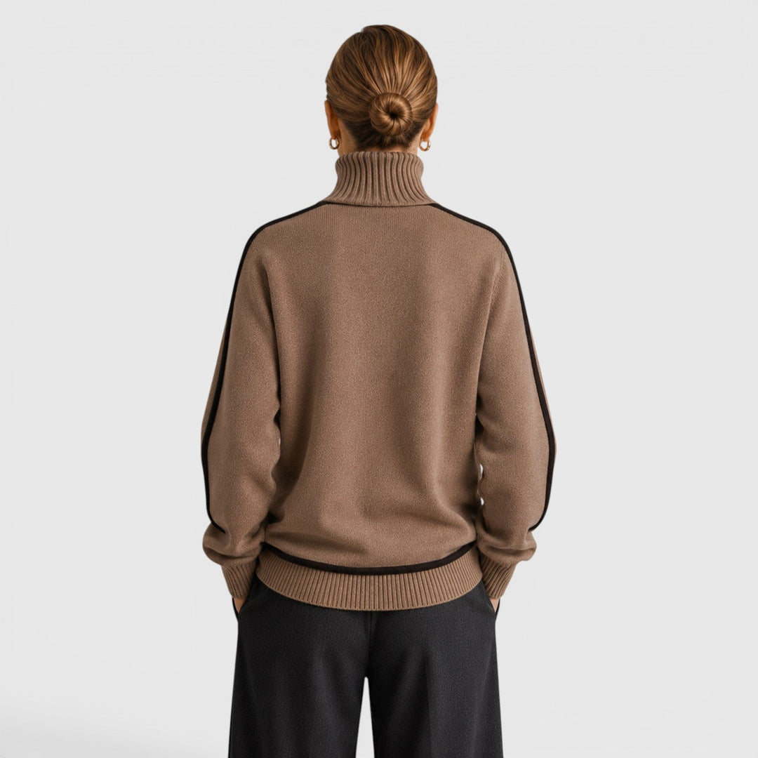 Wilhelmina | Refined Piped Roll Neck Jumper Knitwear