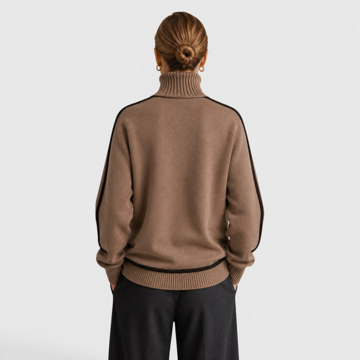 Wilhelmina | Refined Piped Roll Neck Jumper Knitwear