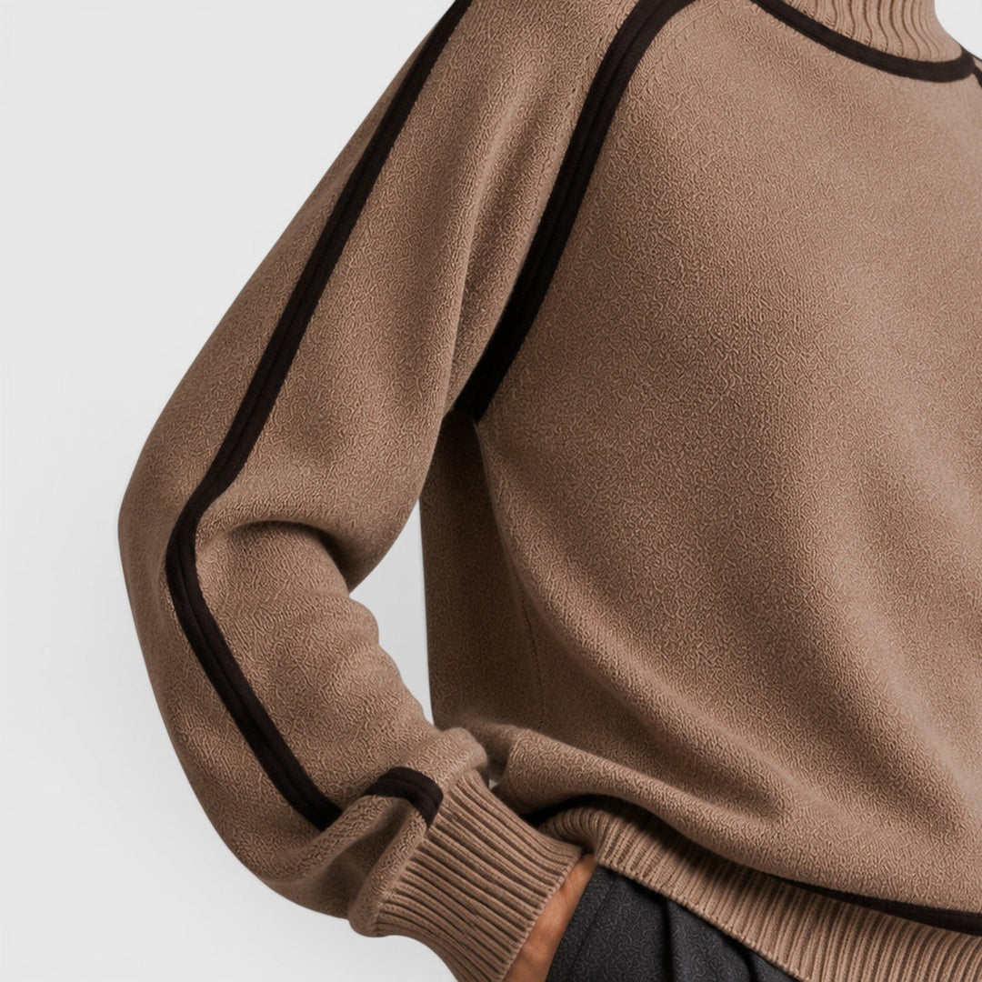 Wilhelmina | Refined Piped Roll Neck Jumper Knitwear
