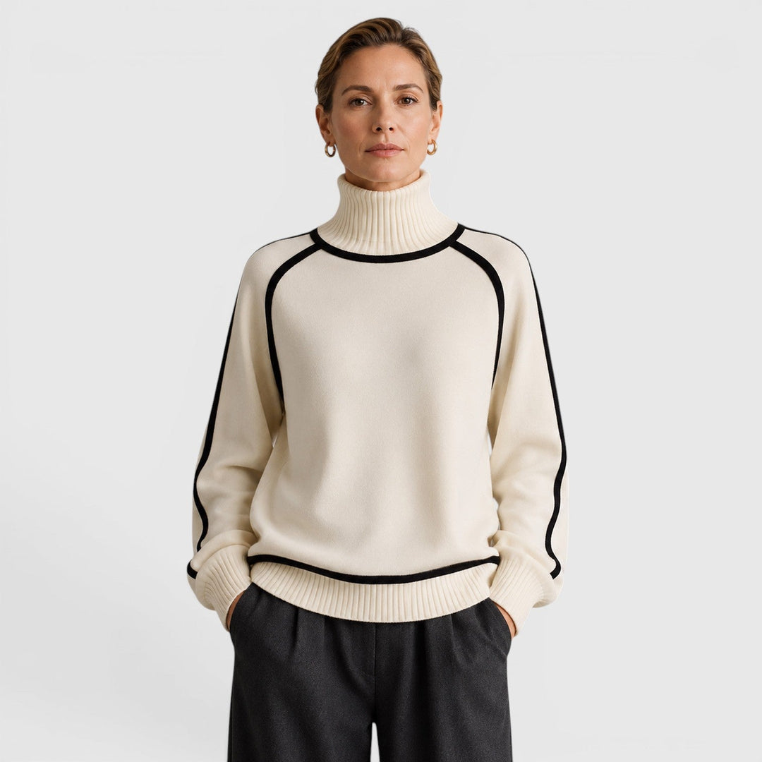 Wilhelmina | Refined Piped Roll Neck Jumper Knitwear