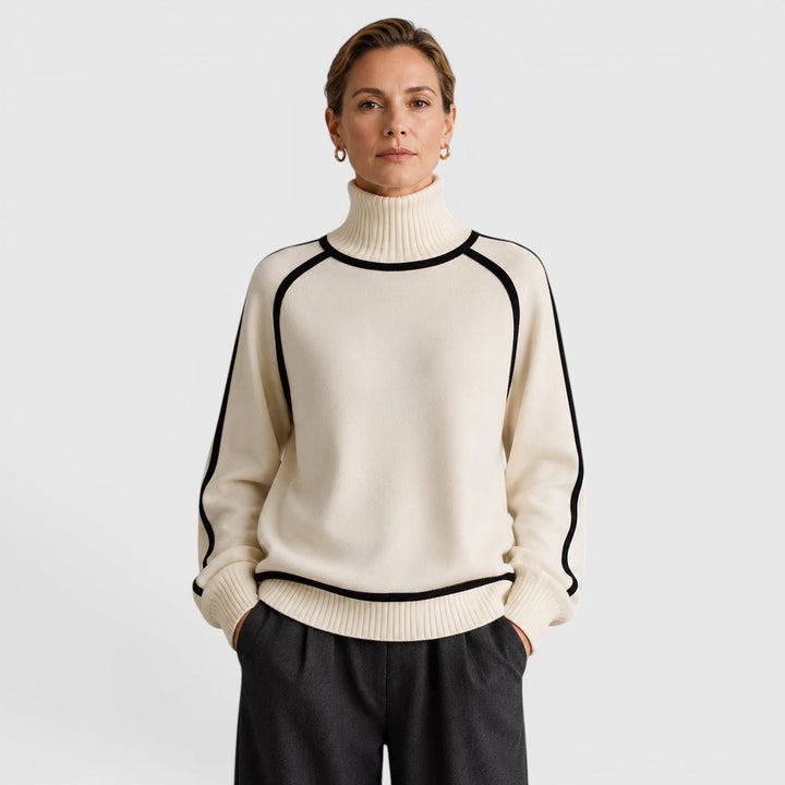 Wilhelmina | Refined Piped Roll Neck Jumper Knitwear