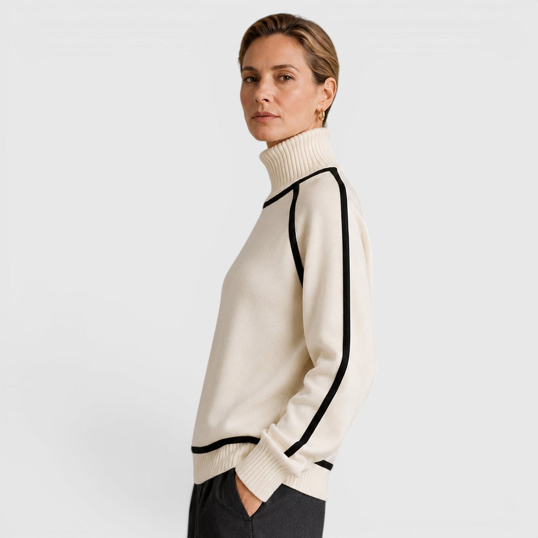 Wilhelmina | Refined Piped Roll Neck Jumper Knitwear