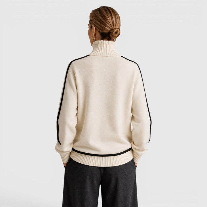 Wilhelmina | Refined Piped Roll Neck Jumper Knitwear