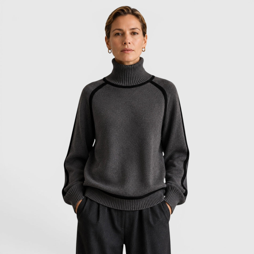 Wilhelmina | Refined Piped Roll Neck Jumper Knitwear