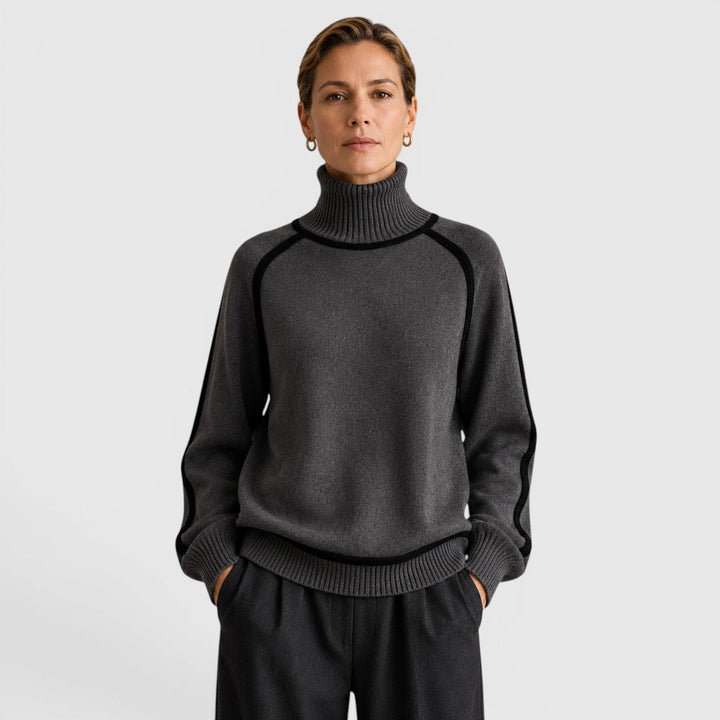 Wilhelmina | Refined Piped Roll Neck Jumper Knitwear