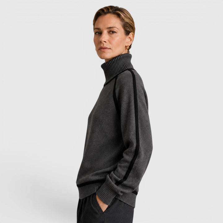 Wilhelmina | Refined Piped Roll Neck Jumper Knitwear