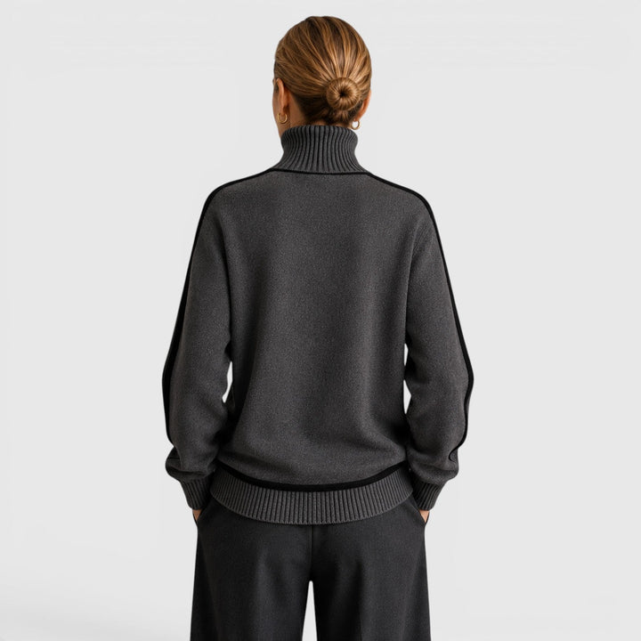 Wilhelmina | Refined Piped Roll Neck Jumper Knitwear