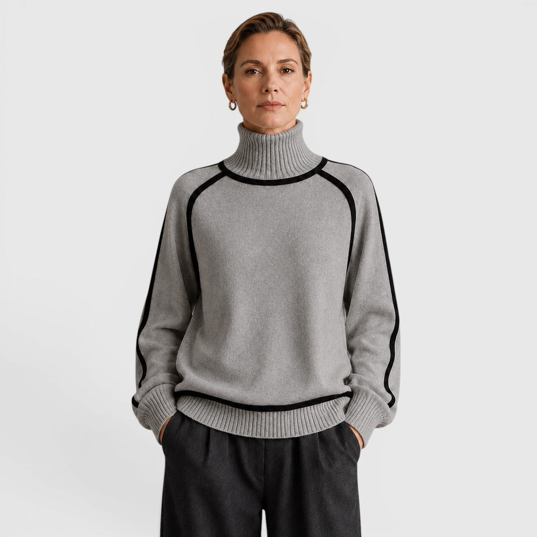 Wilhelmina | Refined Piped Roll Neck Jumper Knitwear