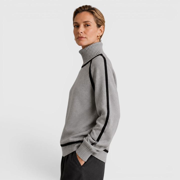 Wilhelmina | Refined Piped Roll Neck Jumper Knitwear