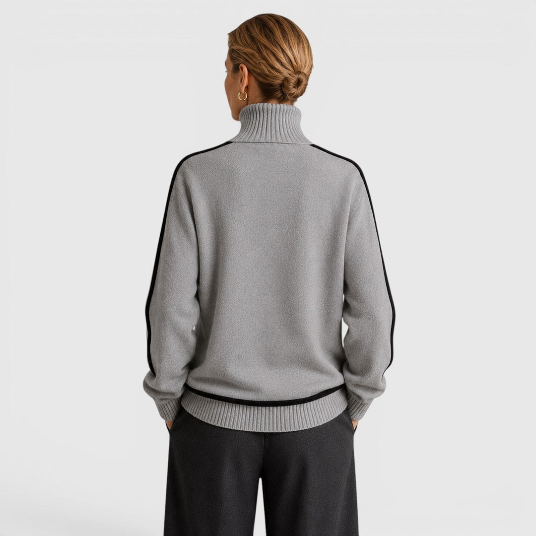 Wilhelmina | Refined Piped Roll Neck Jumper Knitwear