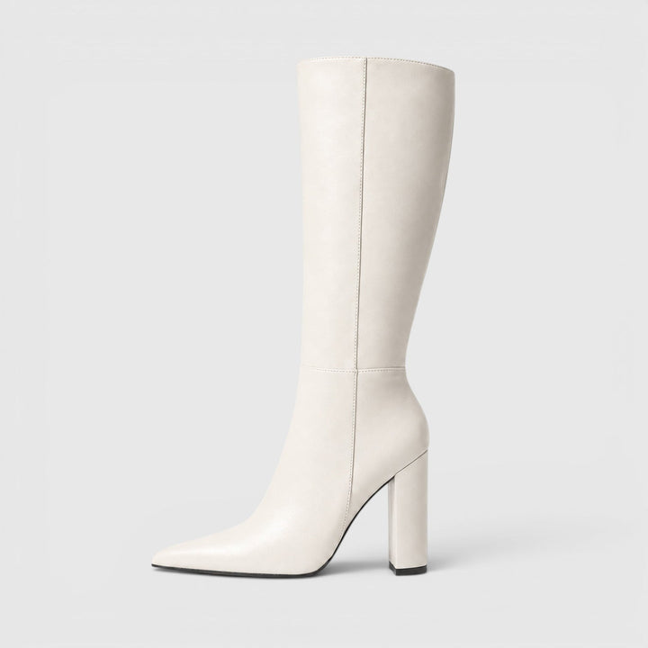 Hermione | Sharp Knee High Block Heel Boots