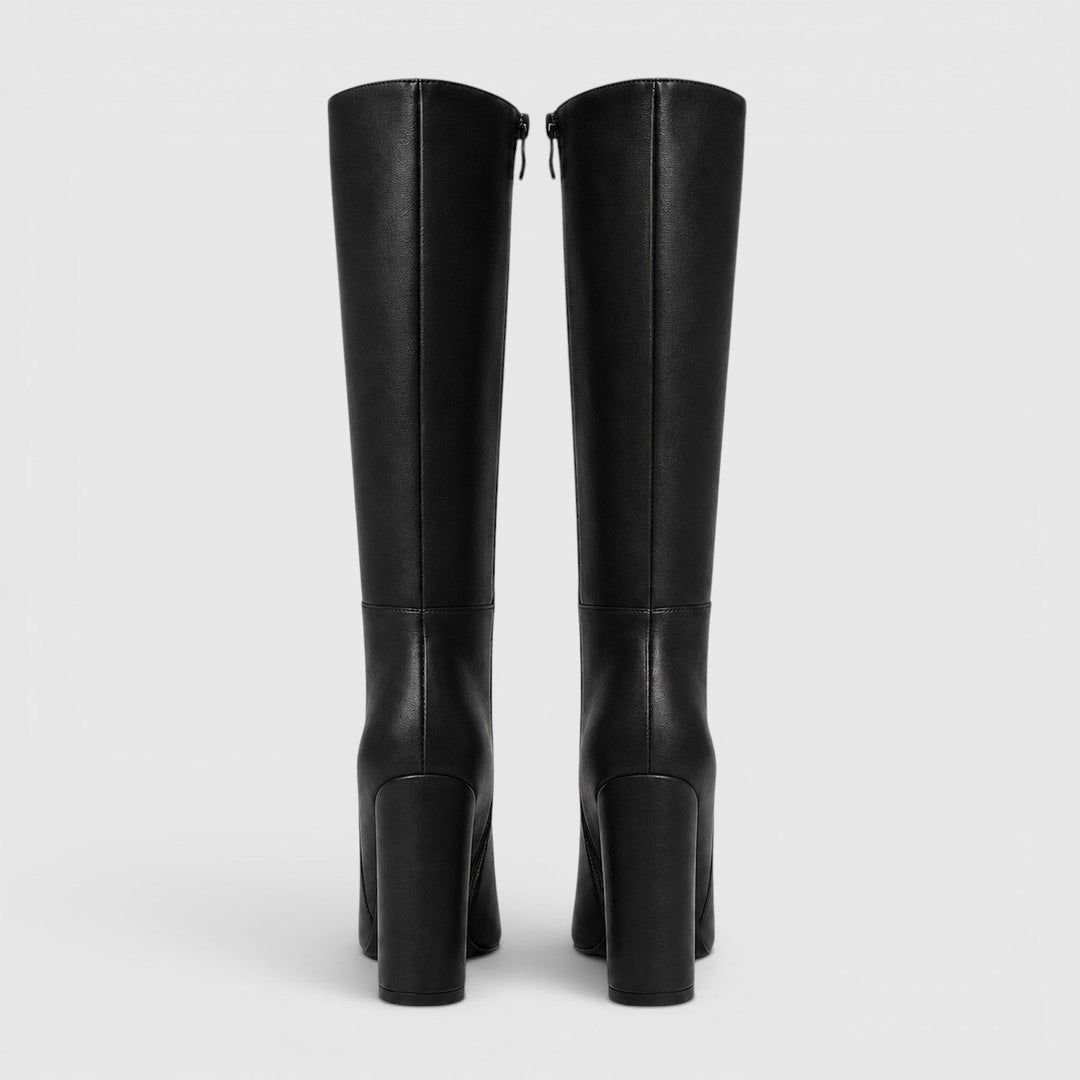 Hermione | Sharp Knee High Block Heel Boots