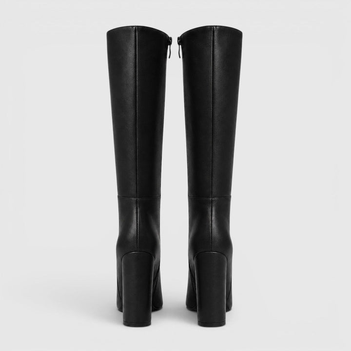 Hermione | Sharp Knee High Block Heel Boots