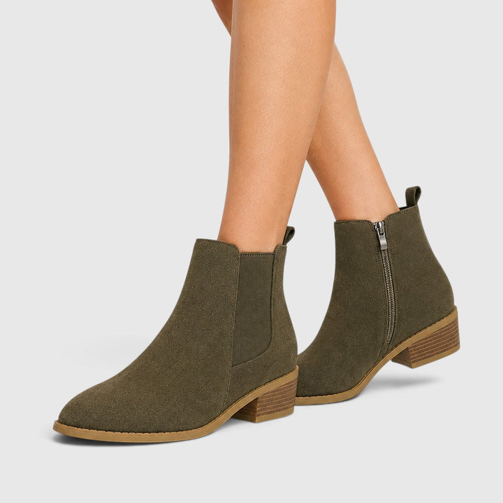 Florence | Smart Suede Chelsea Boots Mid Heel