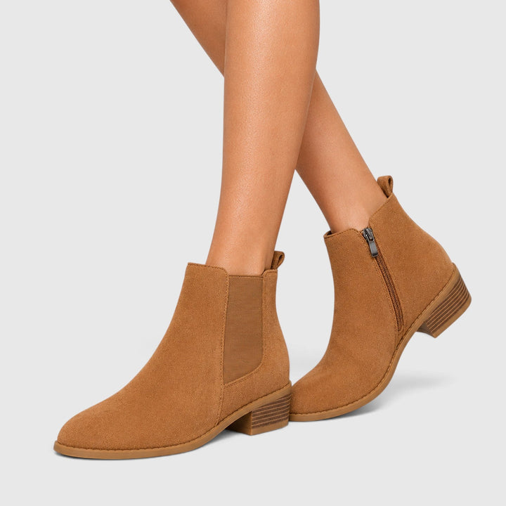 Florence | Smart Suede Chelsea Boots Mid Heel