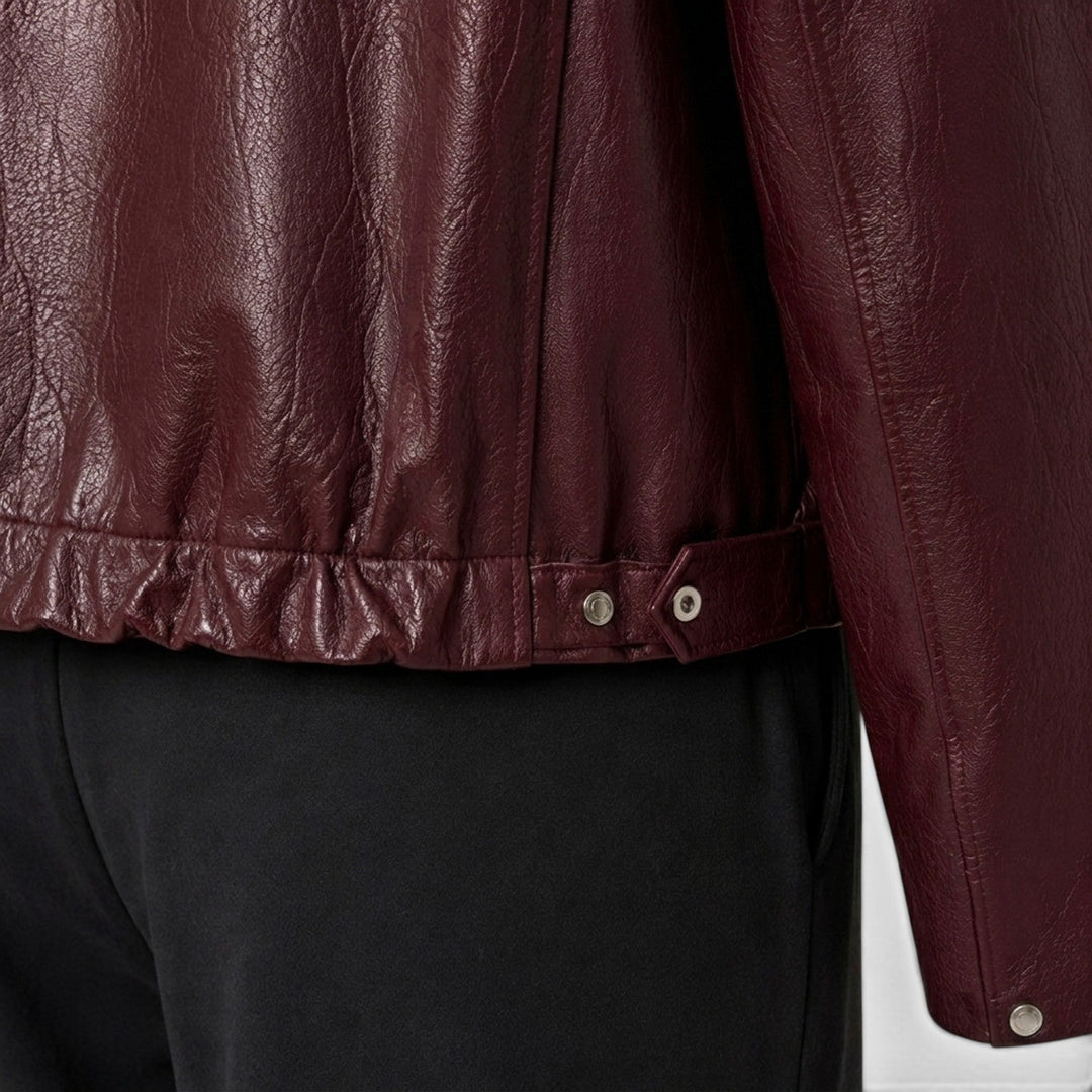 Felicity | Sleek Cropped Zip Faux Leather Jacket