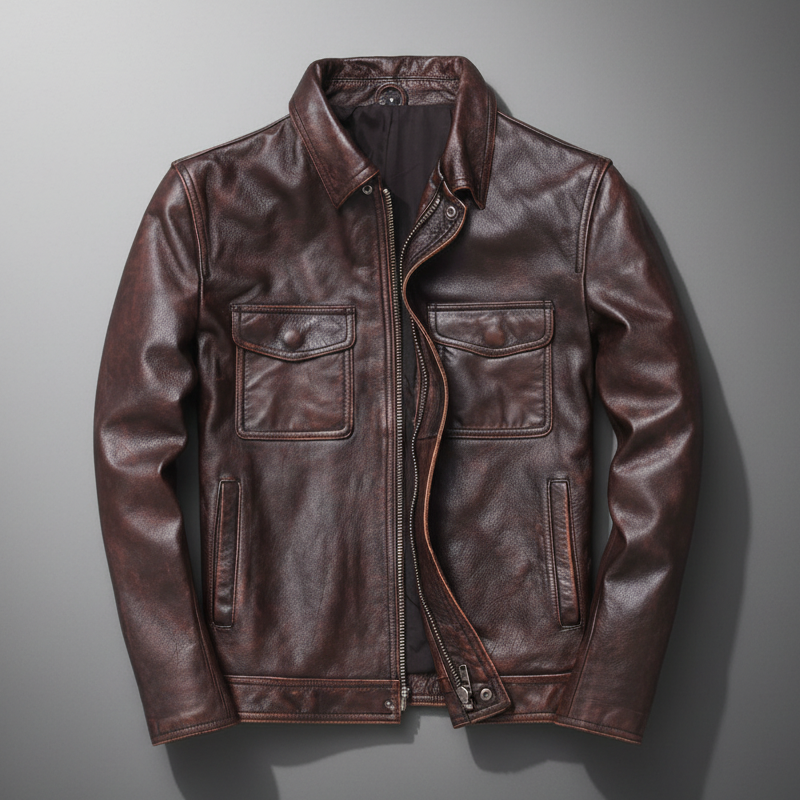 Emmett | Rugged Leather Field Jacket for Men's Utility Outerwear