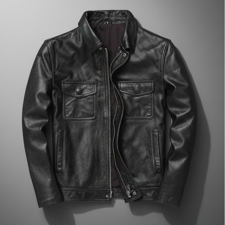 Emmett | Rugged Leather Field Jacket for Men's Utility Outerwear