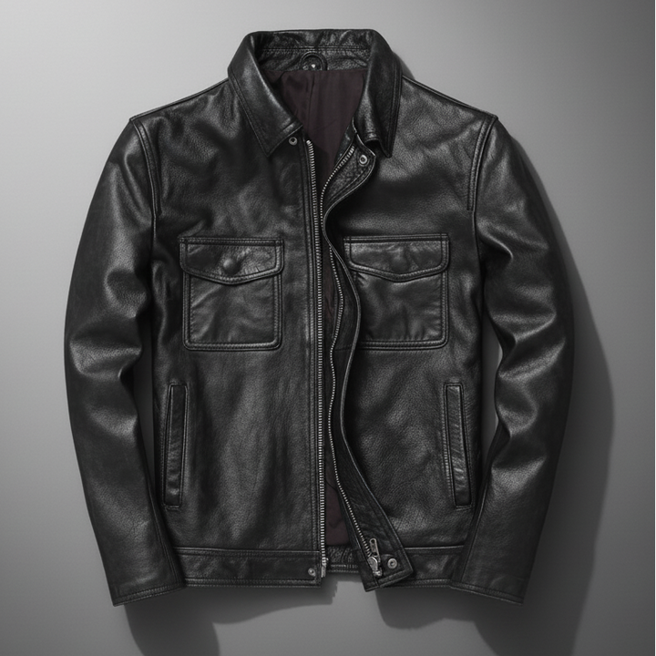 Emmett | Rugged Leather Field Jacket for Men's Utility Outerwear