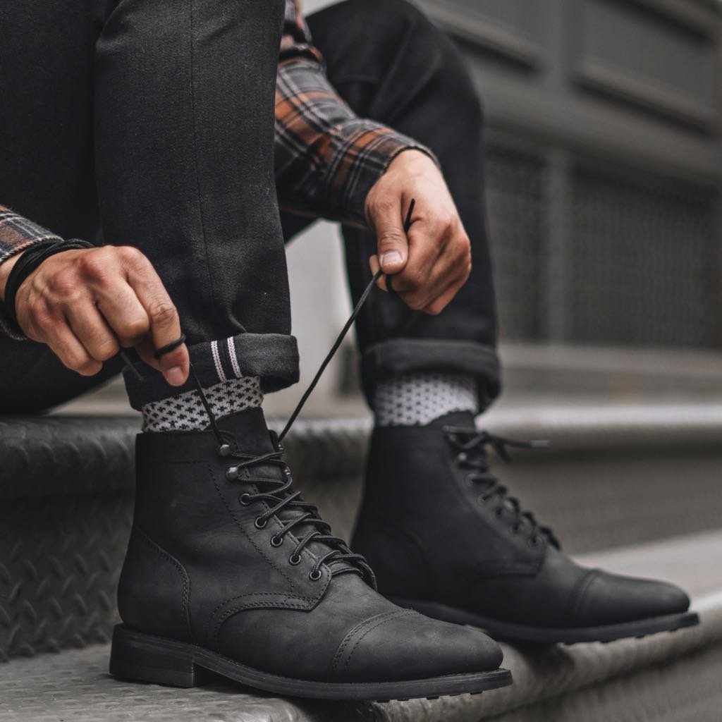 Idris | Timeless Leather Cap-Toe Lace-Up Boots for Men