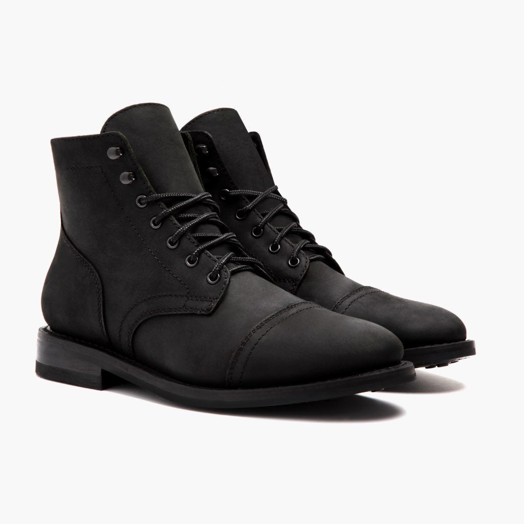 Idris | Timeless Leather Cap-Toe Lace-Up Boots for Men