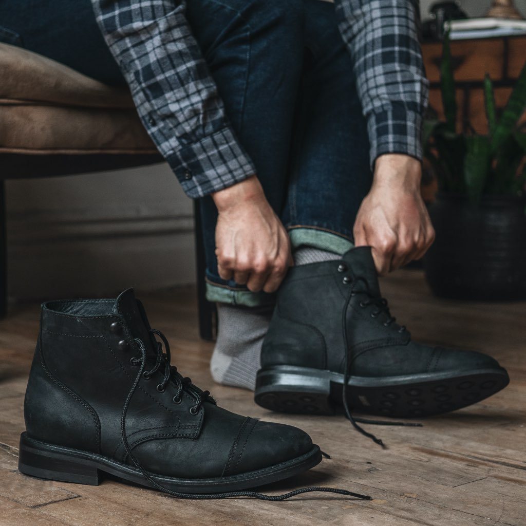 Idris | Timeless Leather Cap-Toe Lace-Up Boots for Men