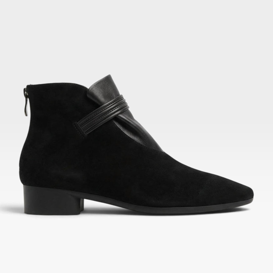 Cecily | Sleek Suede Block Heel Ankle Boots for Women