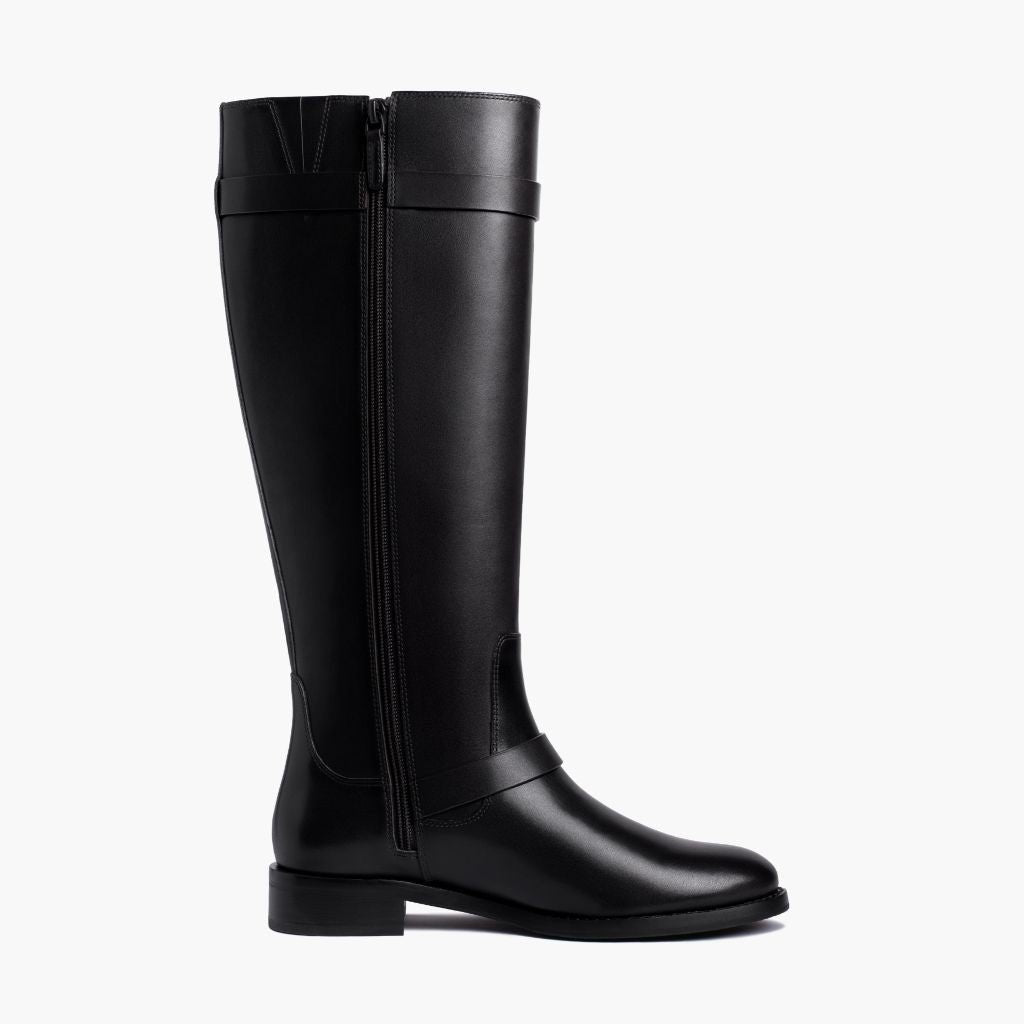 Rosamund | Refined Leather Wide Calf Knee High Boots for Women