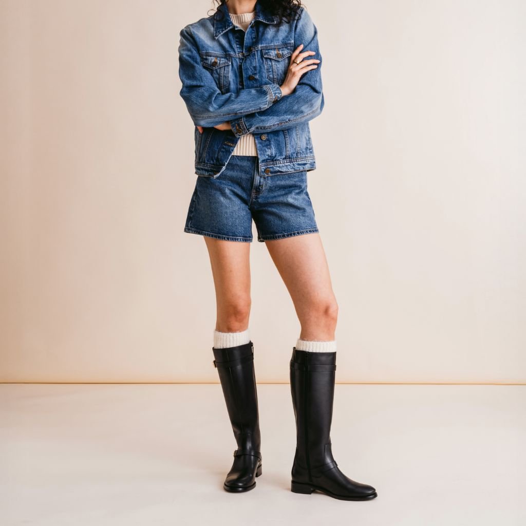 Rosamund | Refined Leather Wide Calf Knee High Boots for Women