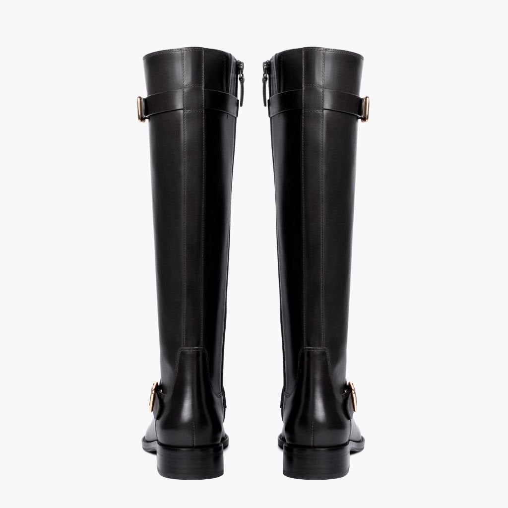 Rosamund | Refined Leather Wide Calf Knee High Boots for Women