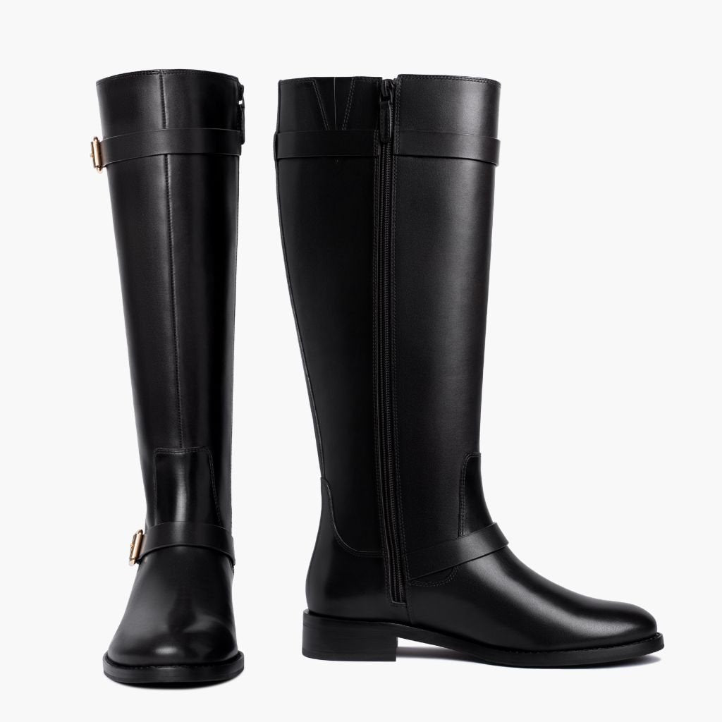 Rosamund | Refined Leather Wide Calf Knee High Boots for Women