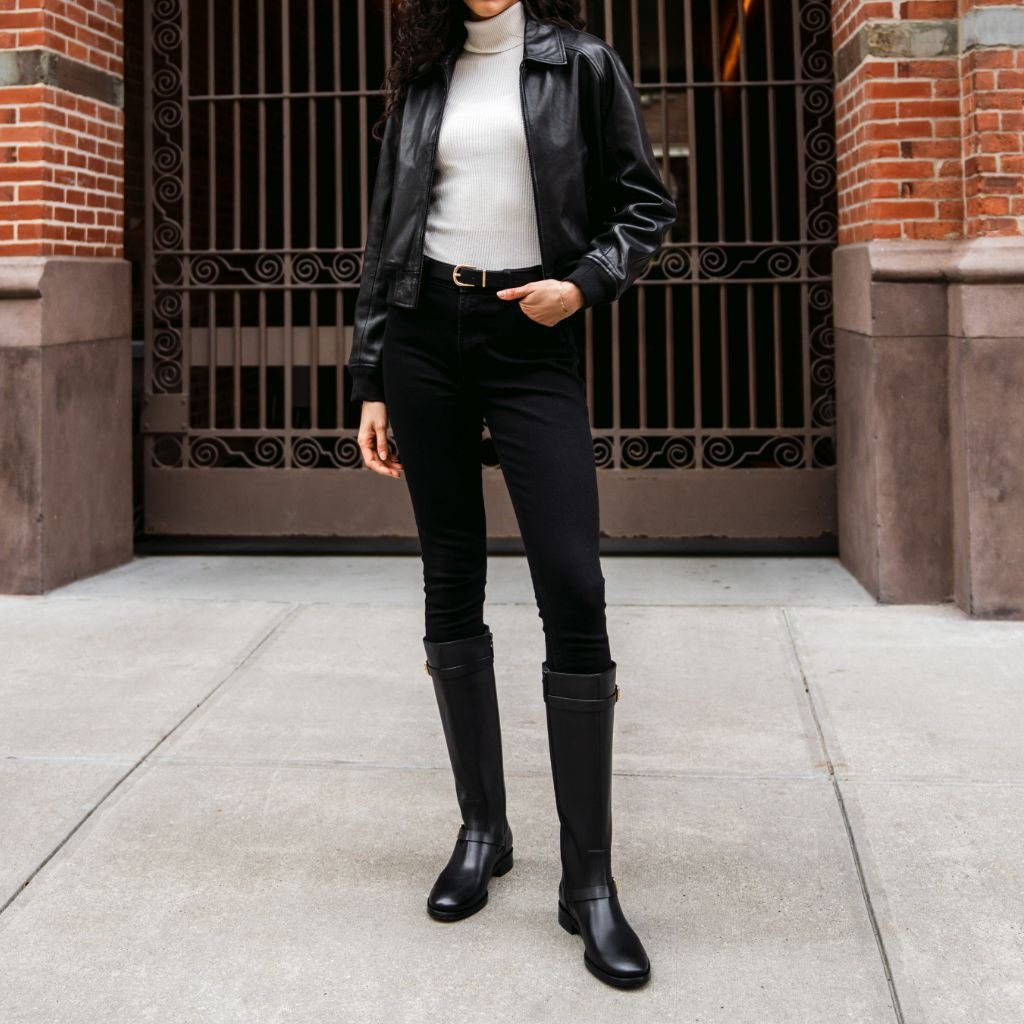 Rosamund | Refined Leather Wide Calf Knee High Boots for Women