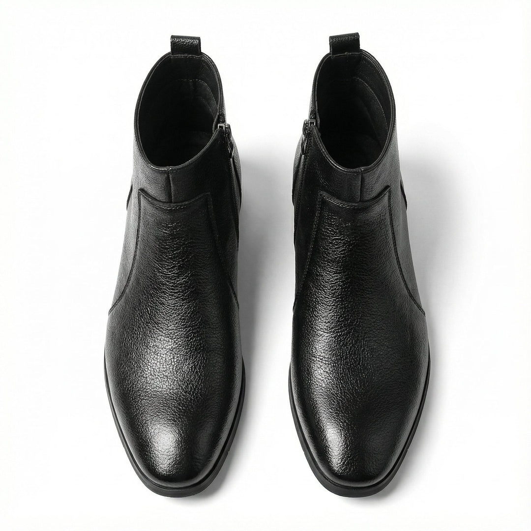 Leon | Modern Pointed Toe Leather Ankle Boots for Men