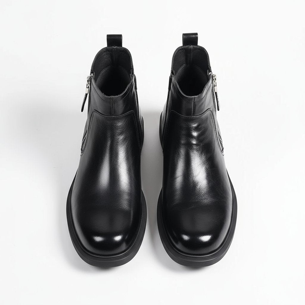 Ulric | Effortless Side-Zip Leather Ankle Boots for Men