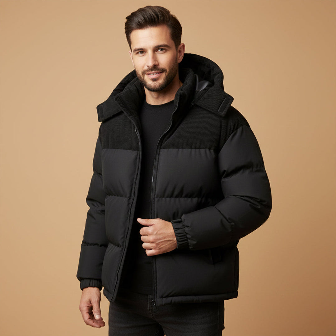 Ashby | Bold Hooded Corduroy Puffer Jacket