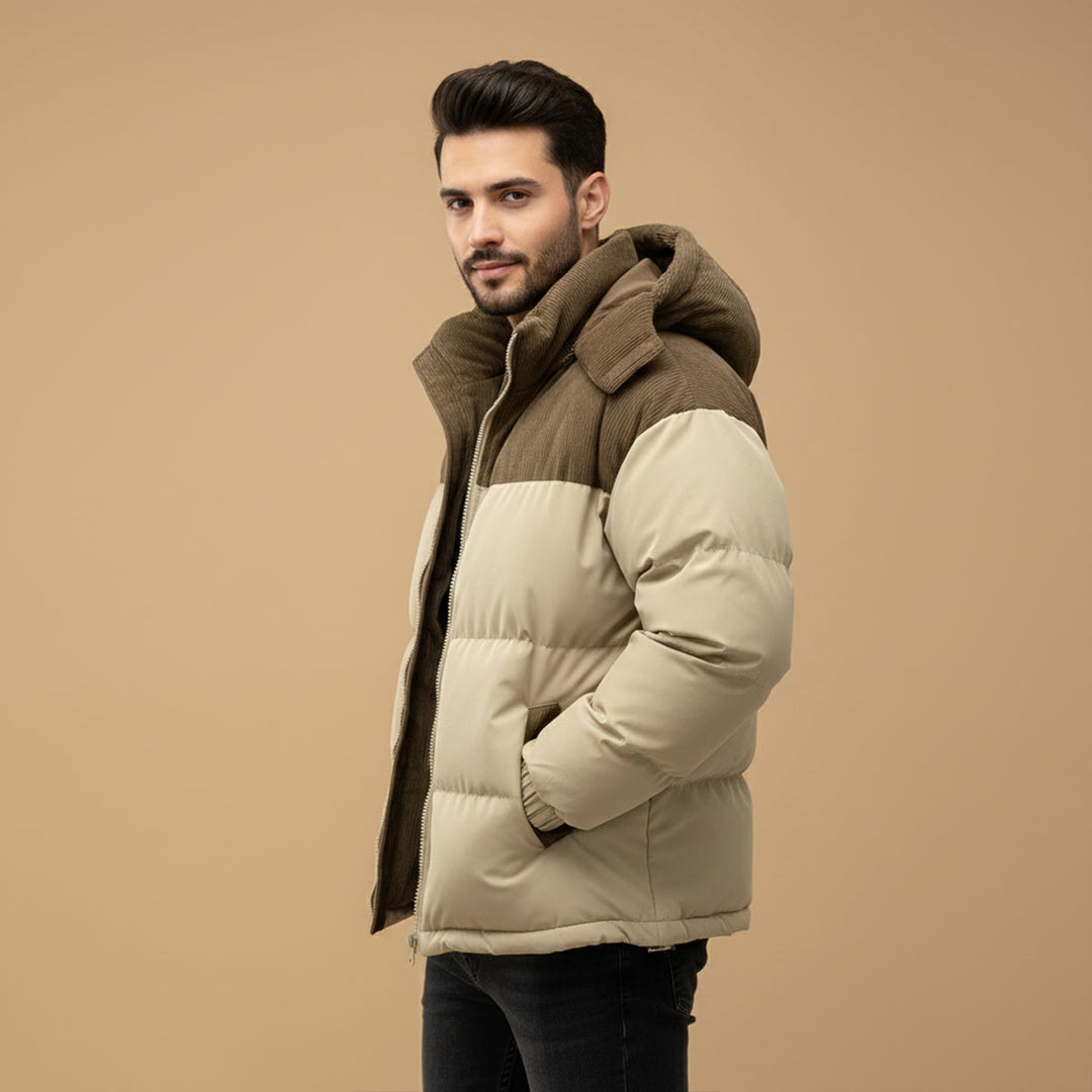 Ashby | Bold Hooded Corduroy Puffer Jacket