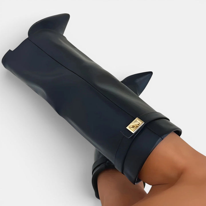 Philippa | Bold Suede Knee High Block Heel Boots Women