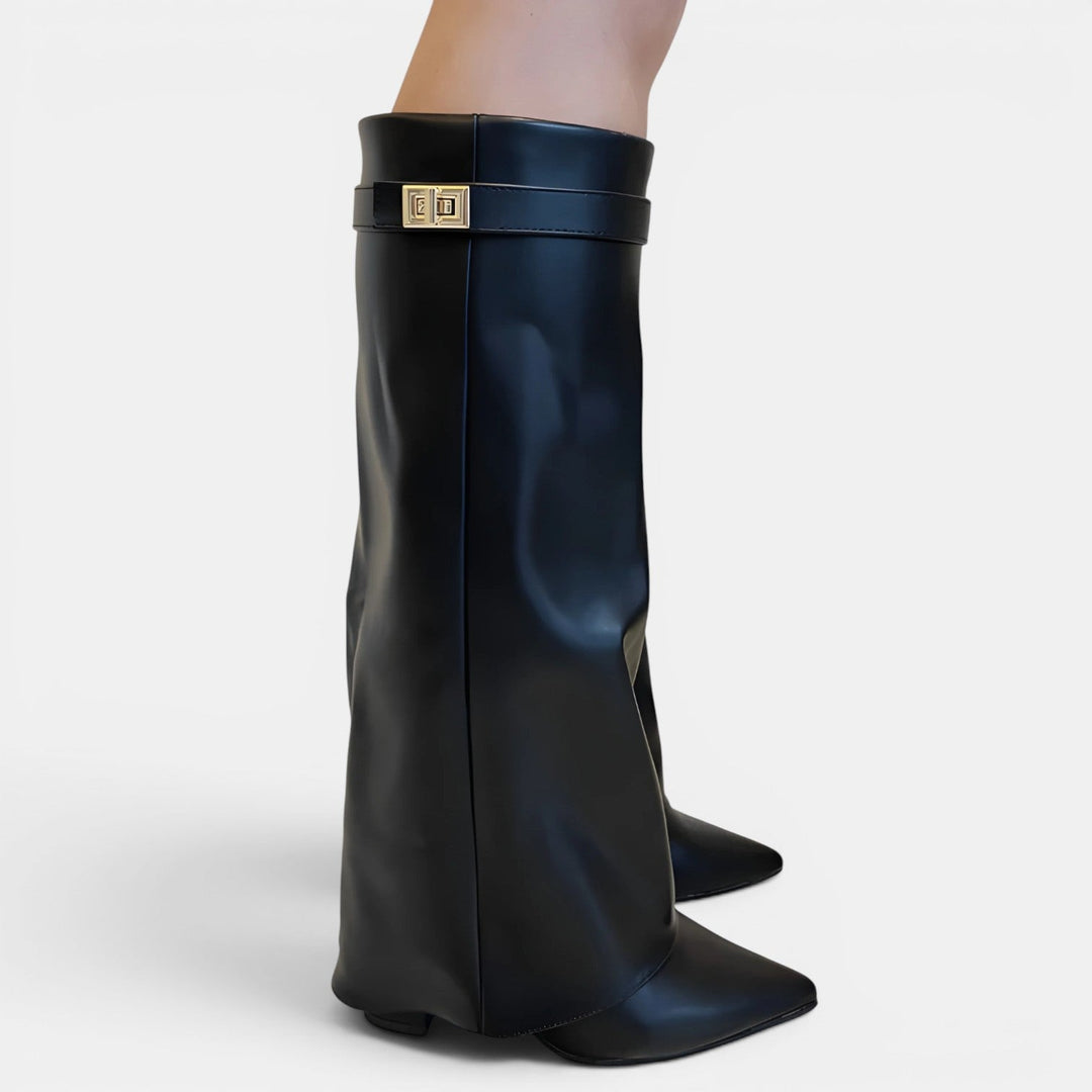 Philippa | Bold Suede Knee High Block Heel Boots Women