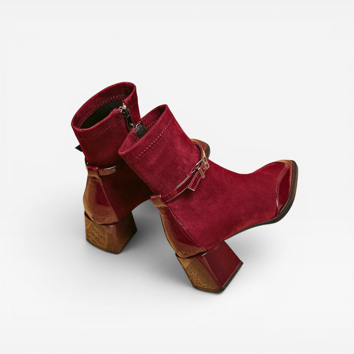 Undine | Refined Suede Block Heel Ankle Boots