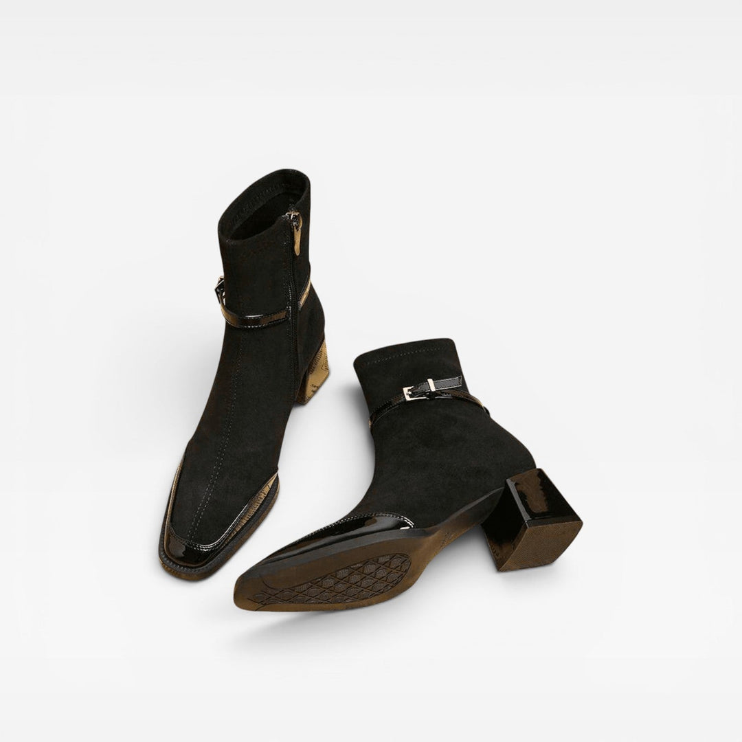 Undine | Refined Suede Block Heel Ankle Boots