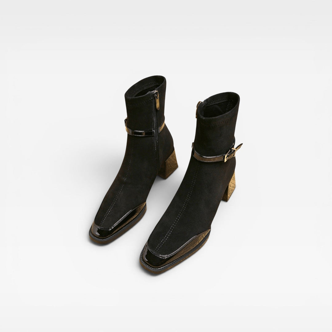 Undine | Refined Suede Block Heel Ankle Boots