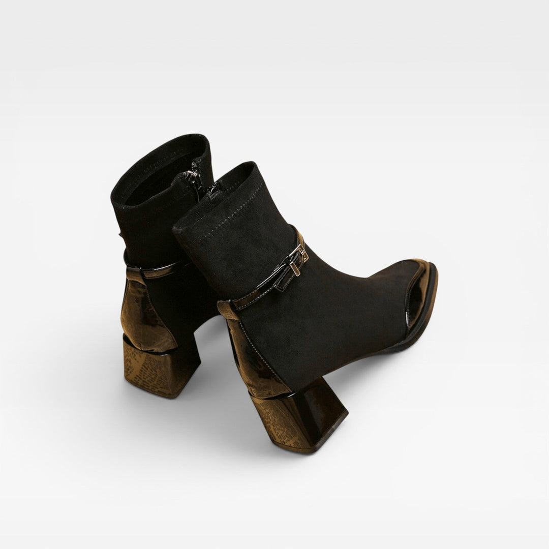 Undine | Refined Suede Block Heel Ankle Boots