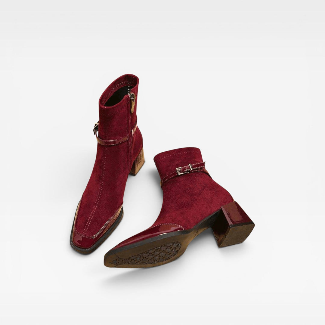 Undine | Refined Suede Block Heel Ankle Boots