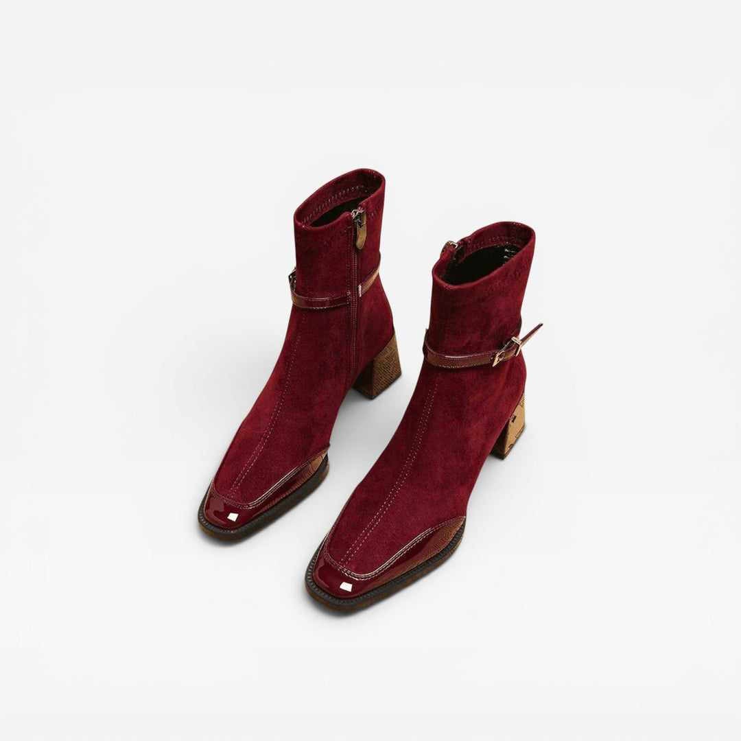 Undine | Refined Suede Block Heel Ankle Boots