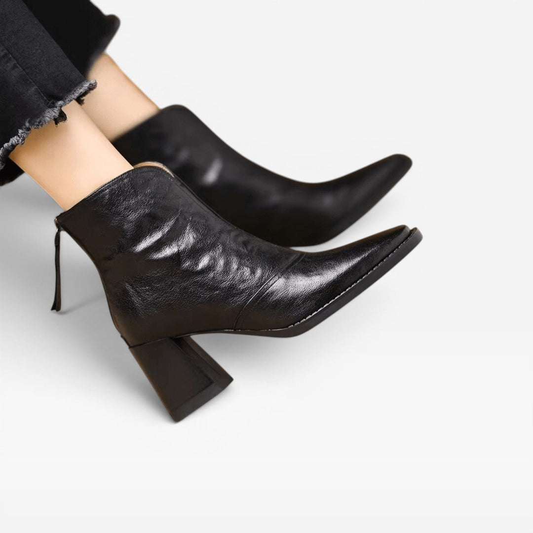 Valentina | Sleek Block Heel Ankle Boots
